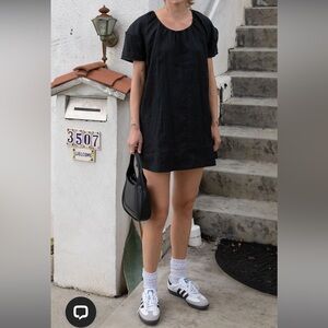 100% LINEN BOXY MINI DRESS